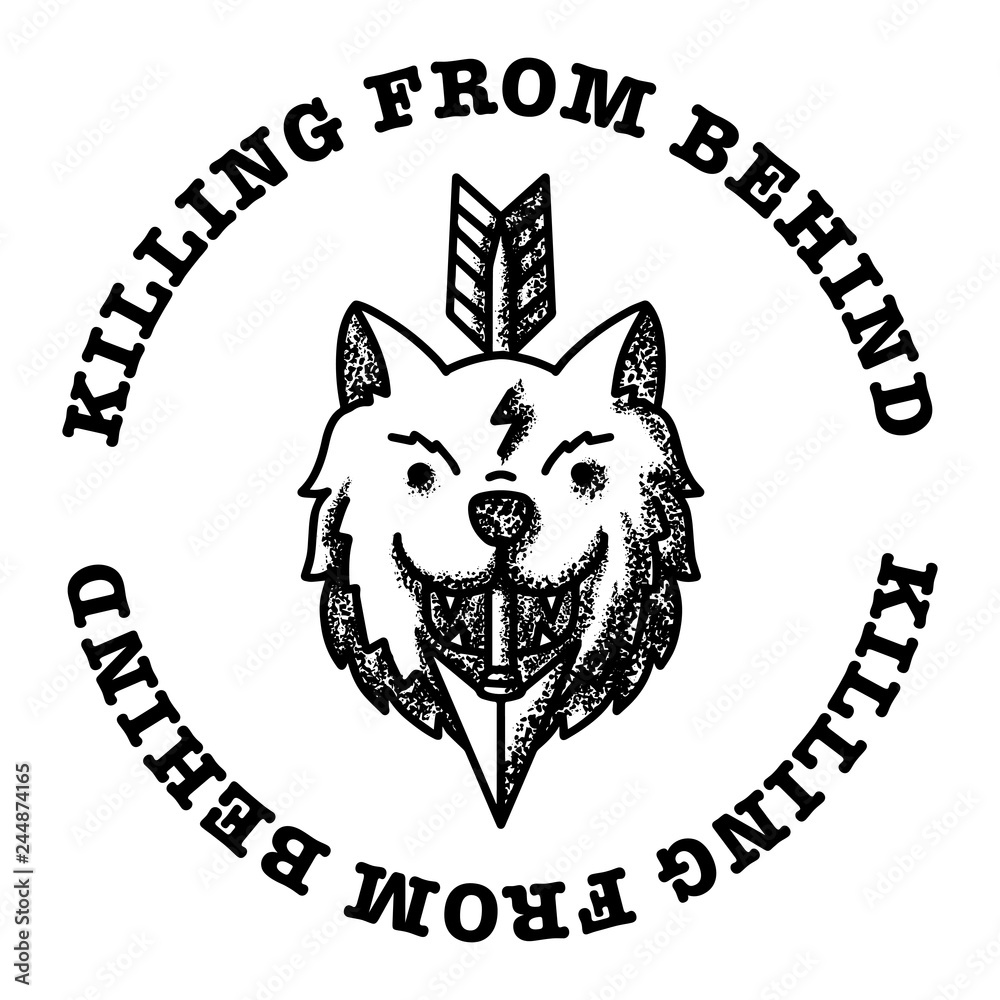 Wolf stabbed with arrow Wolf stabbed with arrow