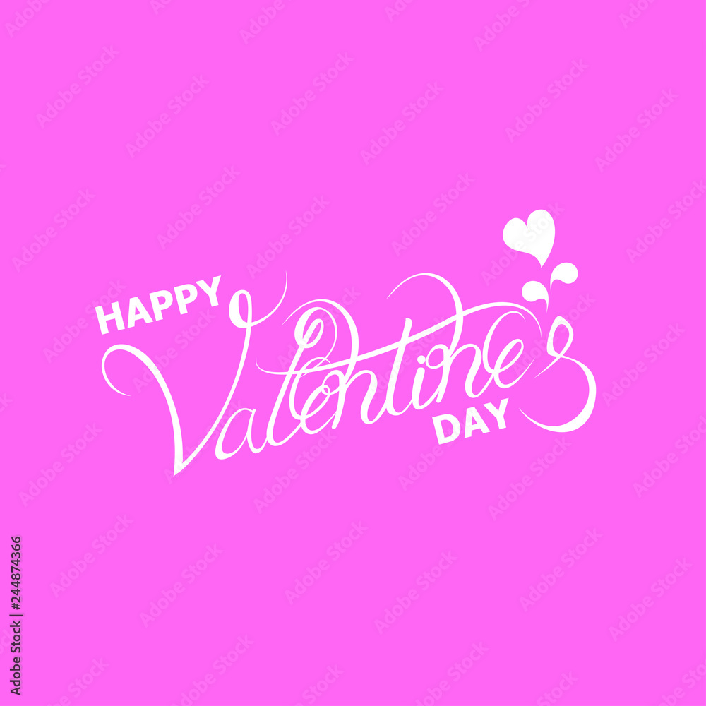 Happy valentine's day  vector text Calligraphic Lettering design