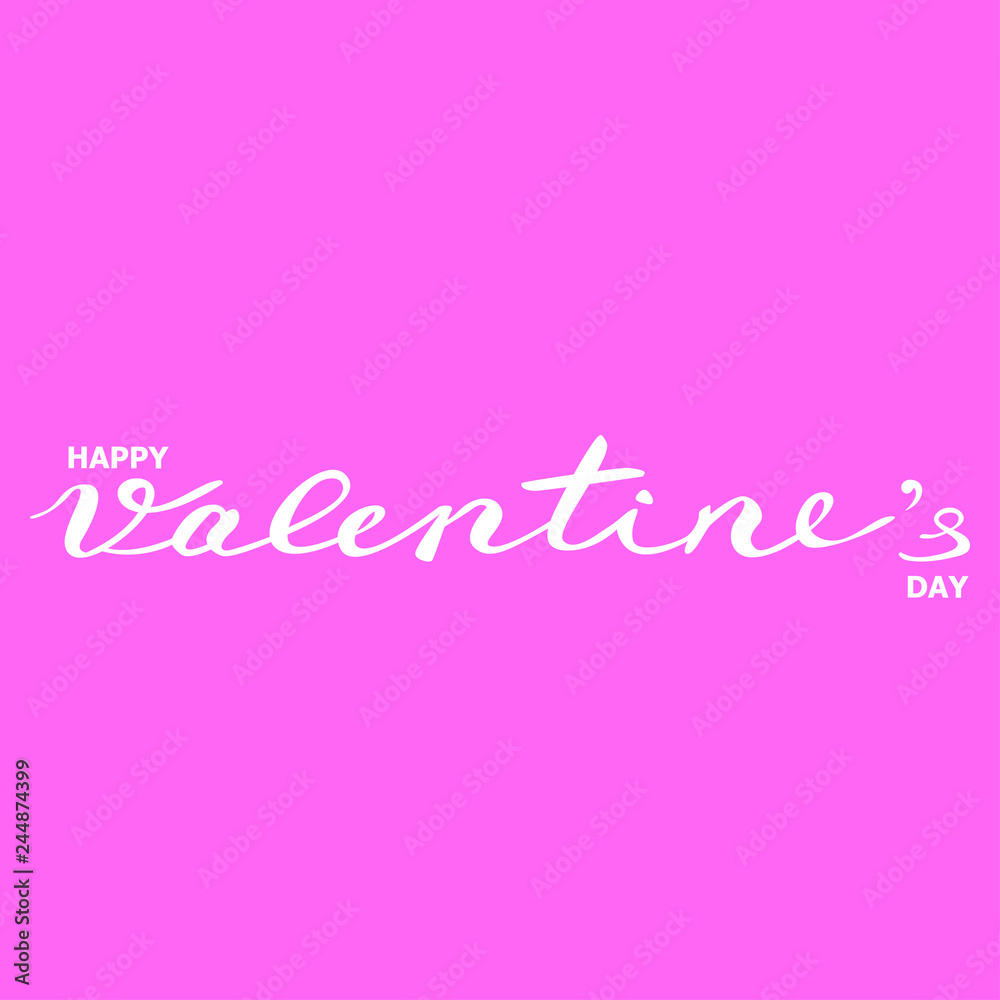 Happy valentine's day  vector text Calligraphic Lettering design