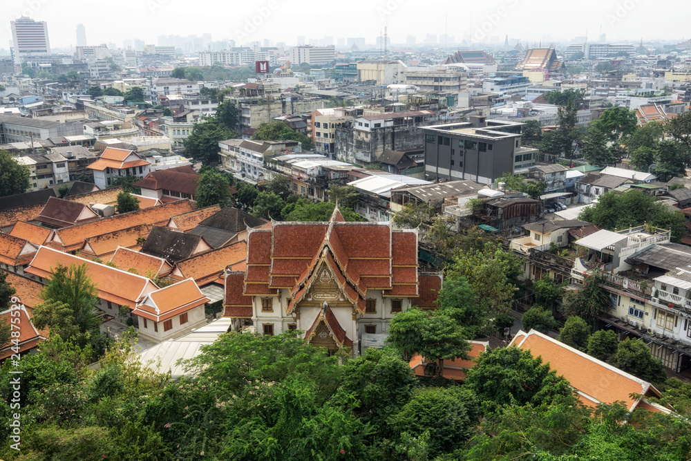bangkok city view from golden mountain