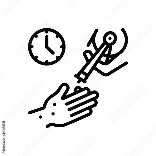 Black line icon for cryosurgery