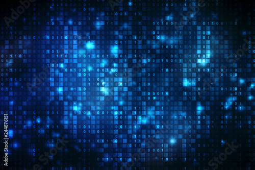 Wallpaper Mural Binary Code Background, Digital Abstract technology background, flowing number one and zero text in binary code format in technology background. Torontodigital.ca