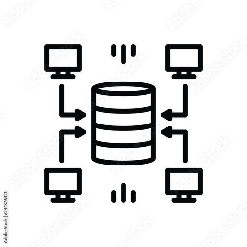 Black line icon for data
