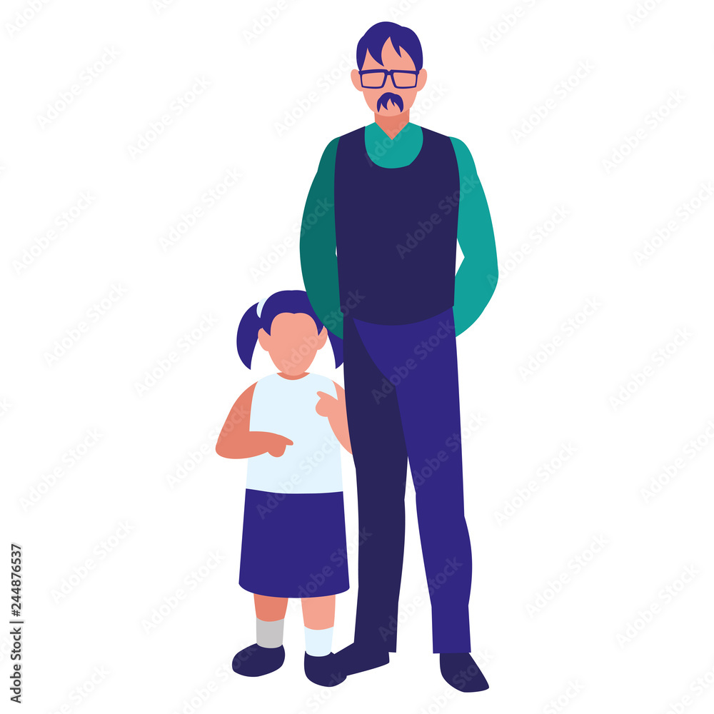 father with daughter characters father with daughter characters