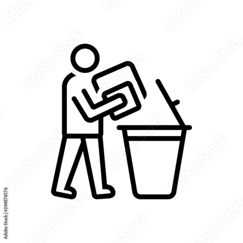 Black line icon for declutter 