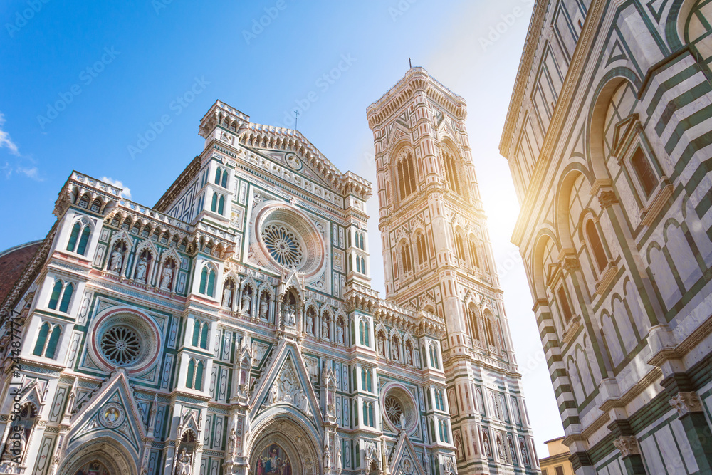 Facade of the Cattedrale di Santa Maria del Fiore, Florence, Italy.