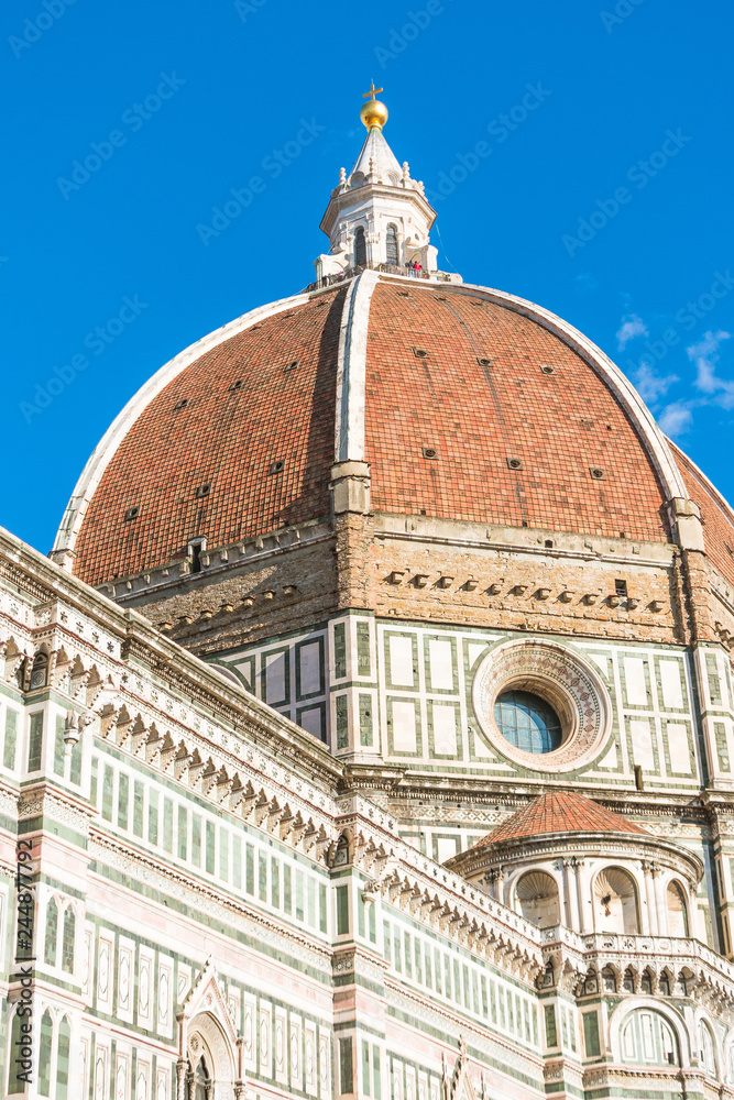 View of the Dome Cathedral Santa Maria del Fiore in Florence, Italy.