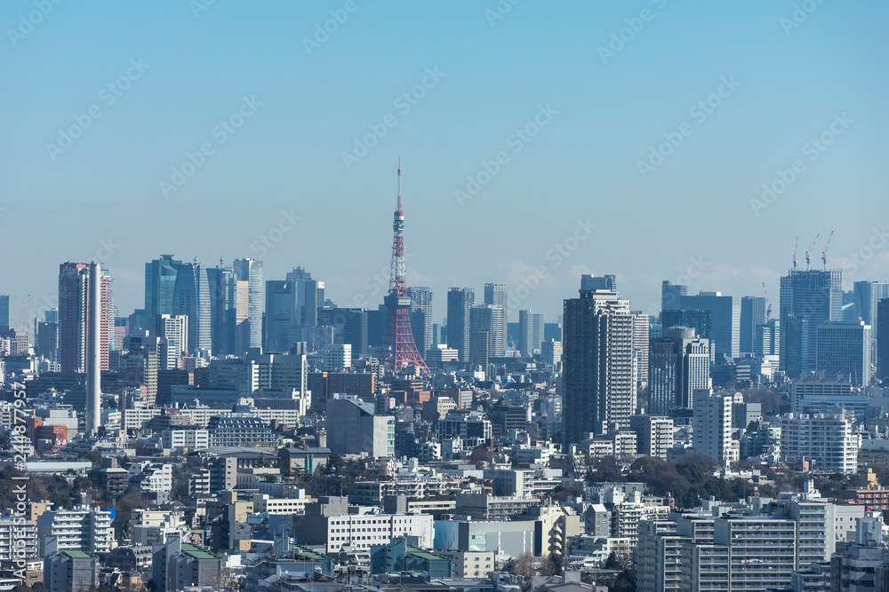 東京の都市景観　世田谷から渋谷方面の風景