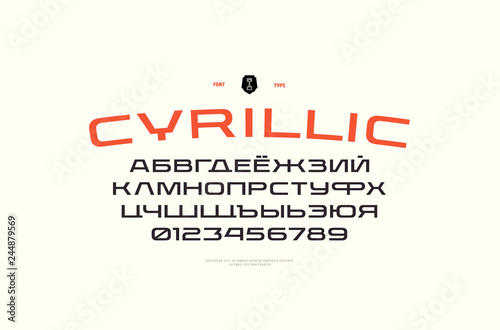 Extended sans serif font in racing style