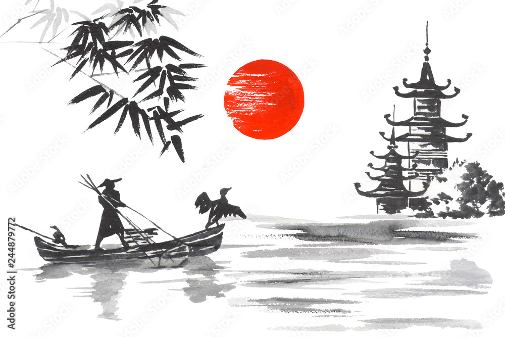 Japan Traditional japanese painting Sumi e art Japan Traditional