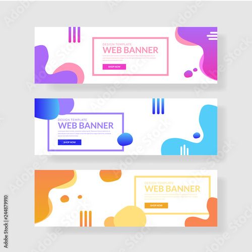 Website banner ui ux, Colorful geometric background, simple shapes with trendy gradients.