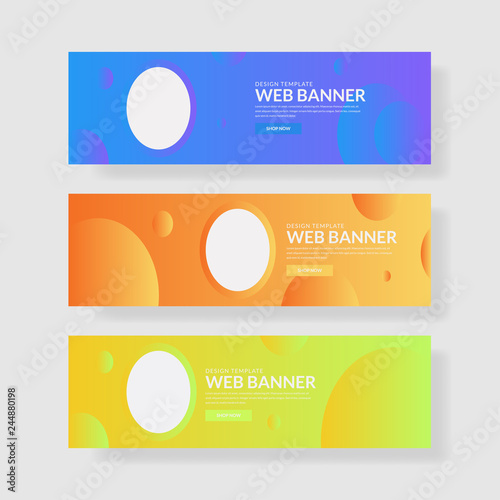 Website banner ui ux, Colorful geometric background, simple shapes with trendy gradients.