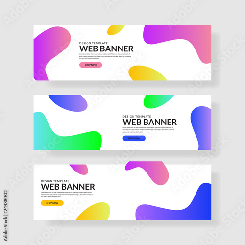 Website banner ui ux, Colorful geometric background, simple shapes with trendy gradients.