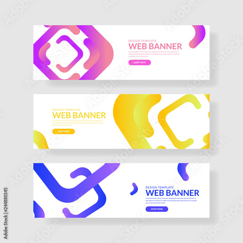 Website banner ui ux, Colorful geometric background, simple shapes with trendy gradients.