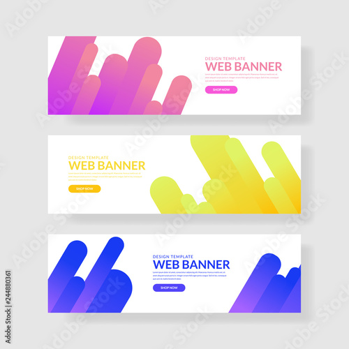 Website banner ui ux, Colorful geometric background, simple shapes with trendy gradients.