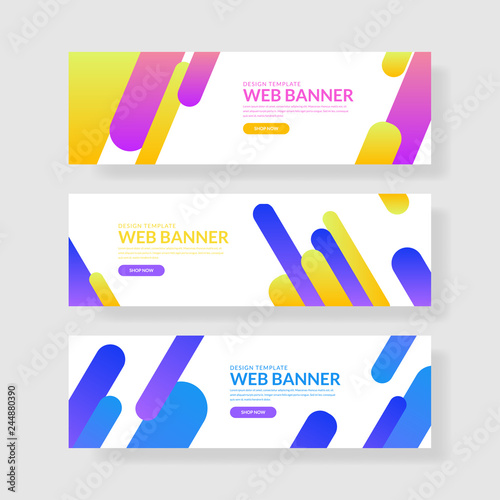 Website banner ui ux, Colorful geometric background, simple shapes with trendy gradients.