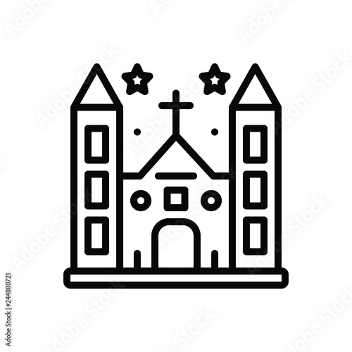 Black line icon for diocese 