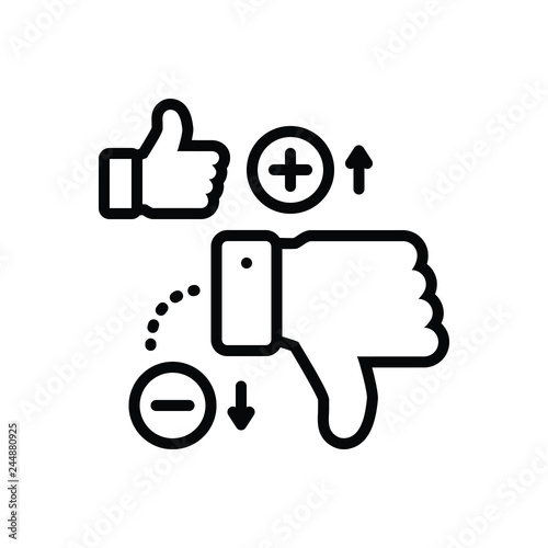 Black line icon for disadvantage 