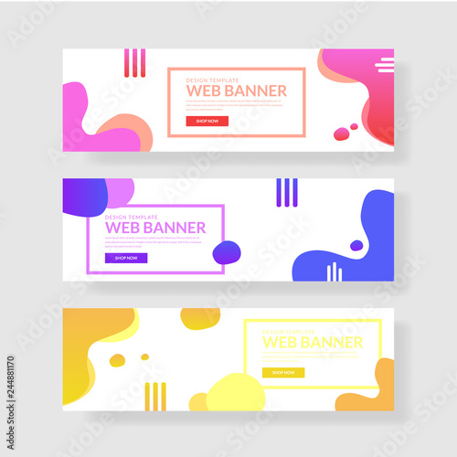 Website banner ui ux, Colorful geometric background, simple shapes with trendy gradients.