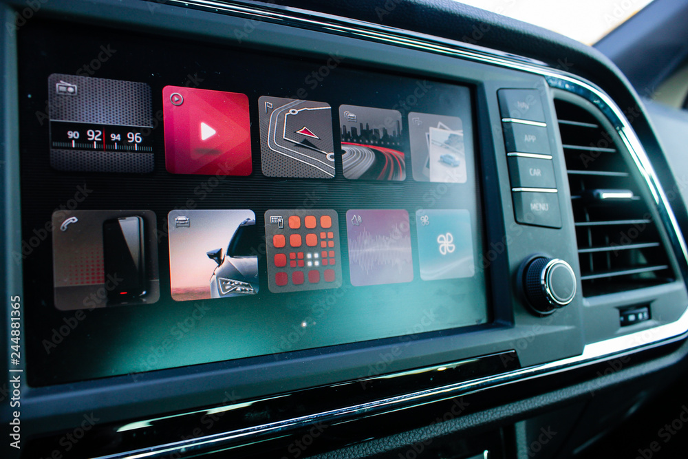 infotainment display of modern car infotainment display of modern car