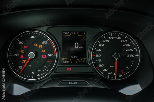 illuminated dashboard gauges speedometer car