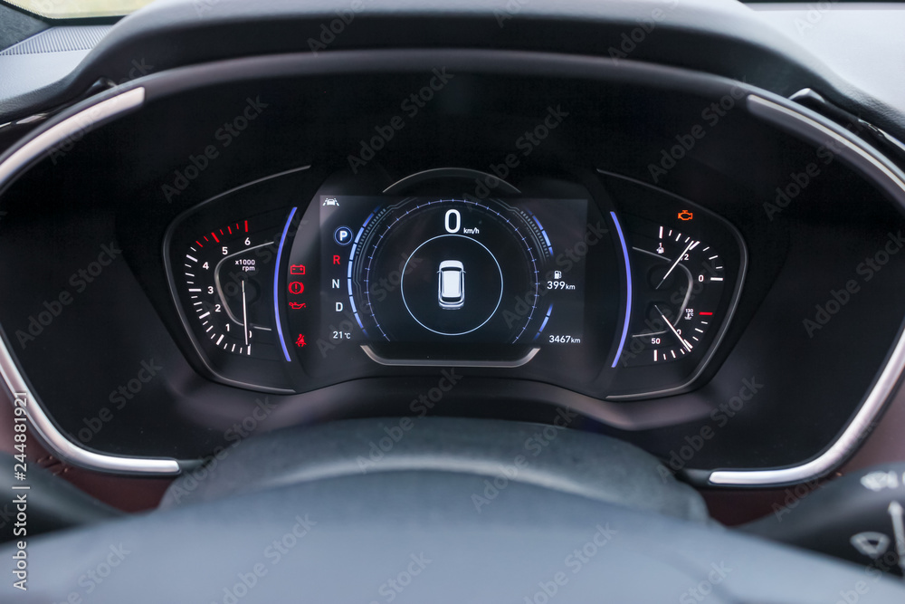 illuminated dashboard digital gauges speedometer car
