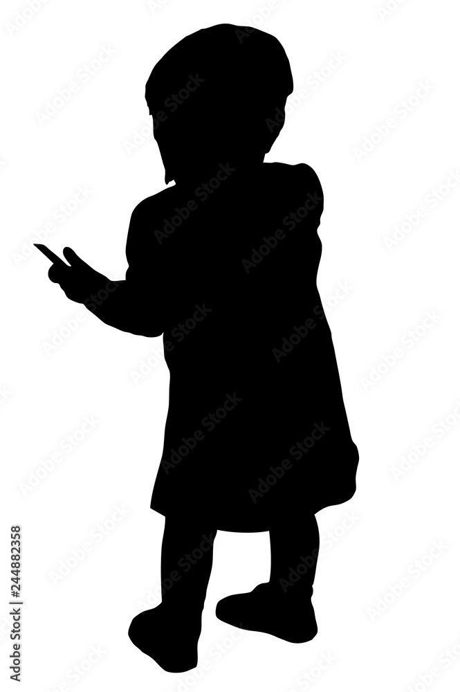 Stock vector Silhouette of a little girl