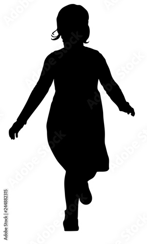 Stock vector Silhouette of a little girl