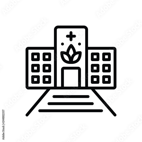 Black line icon for dispensaries 