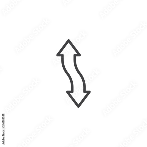 Vertical double head arrow line icon. linear style sign for mobile concept and web design. Up down direct arrow outline vector icon. Symbol, logo illustration. Pixel perfect vector graphics