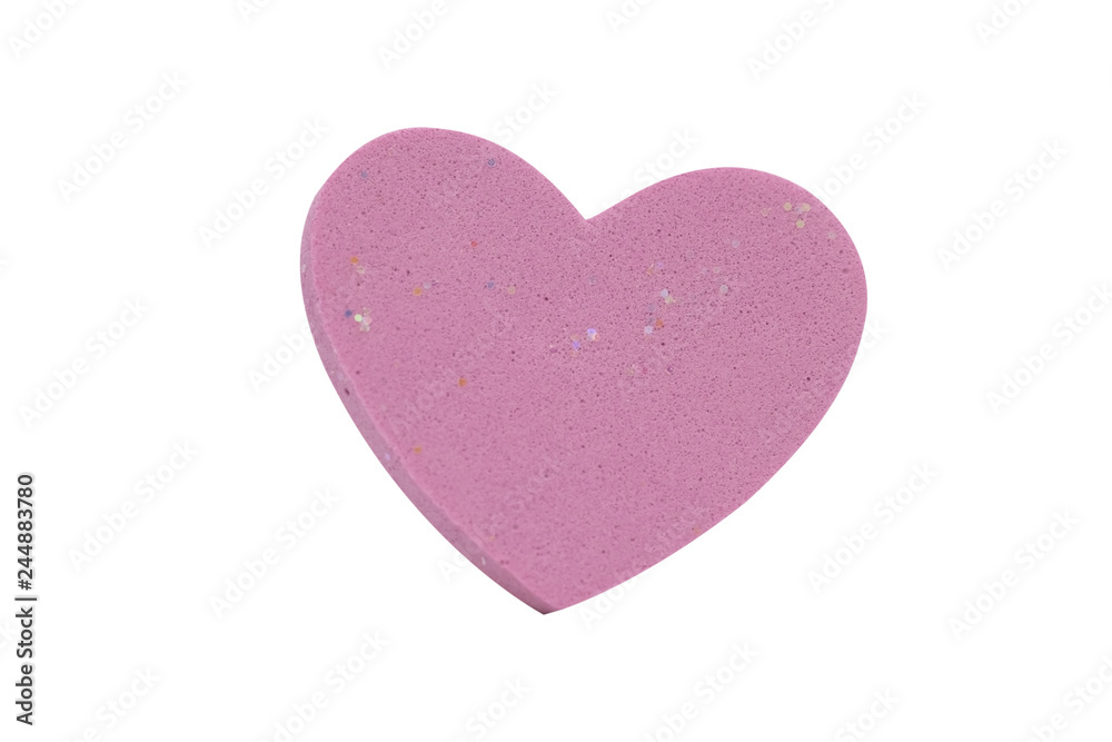Pink heart isolated on white background