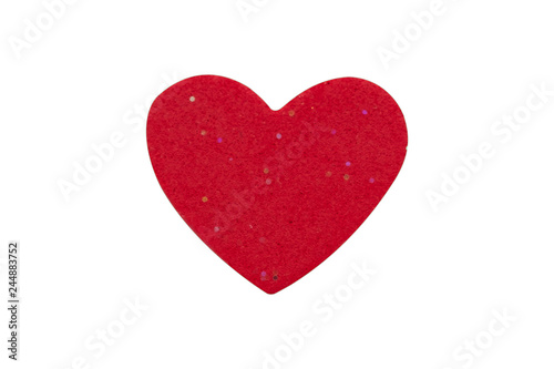 Red heart isolated on white background