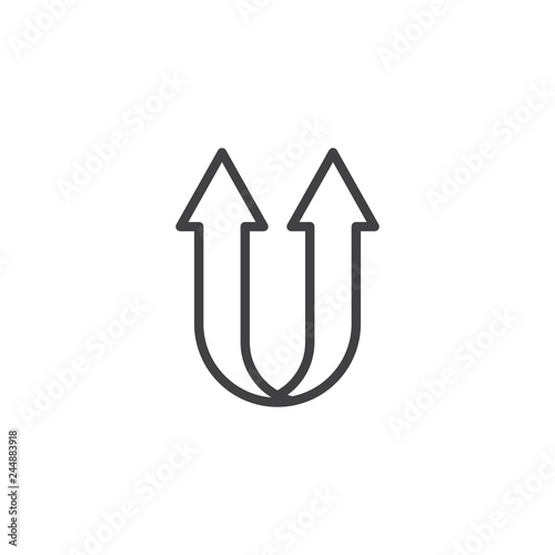 Double arrow up line icon. linear style sign for mobile concept and web design. Upward arrows outline vector icon. Symbol, logo illustration. Pixel perfect vector graphics
