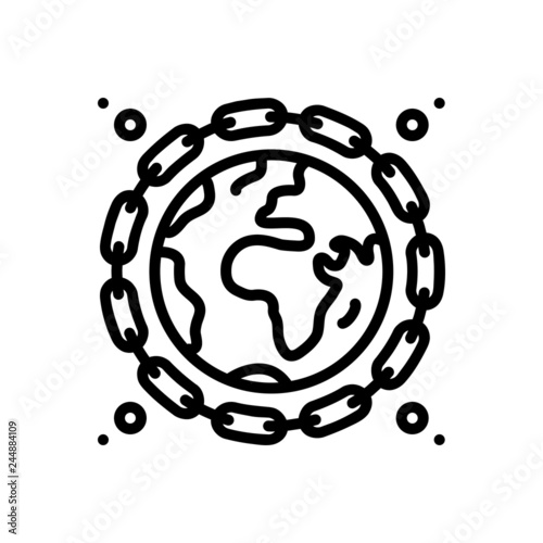 Black line icon for earthlink  