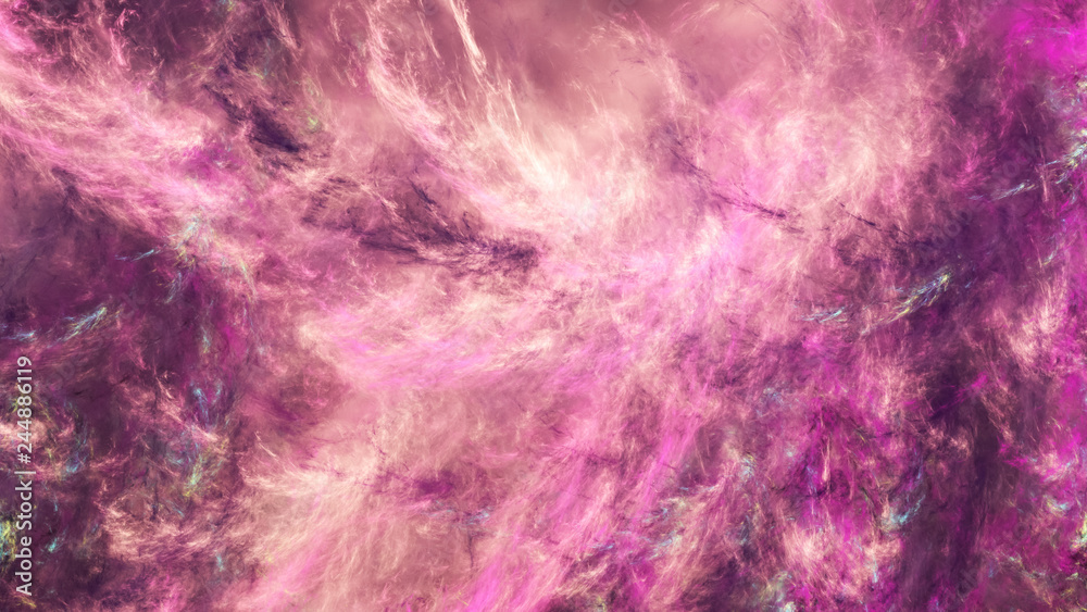 Obraz premium Abstract rose fantastic clouds. Colorful fractal background. 3d rendering.