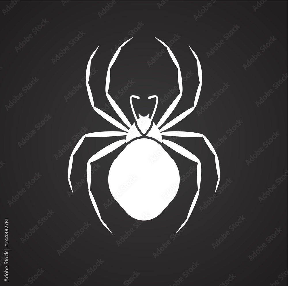 Spider Insect icon on black background for graphic and web design, Modern simple vector sign. Internet concept. Trendy symbol for website design web button or mobile app