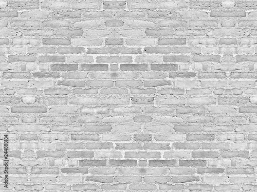 White and gray brick wall texture stained background