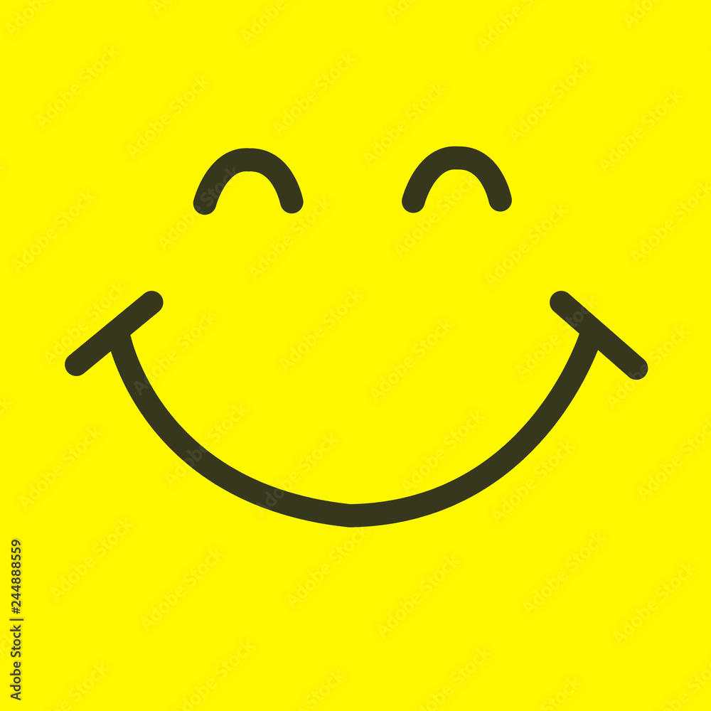 Smile face isolated on yellow background. Good morning with good mood. Smile face isolated on yellow background. Good morning with good mood.