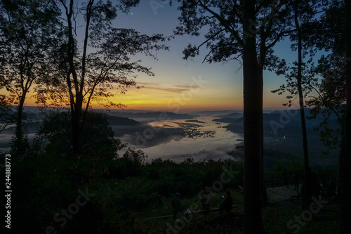 Beautiful sunrise view and sky from Phuhuayesan in Nong khai provience  Thailand