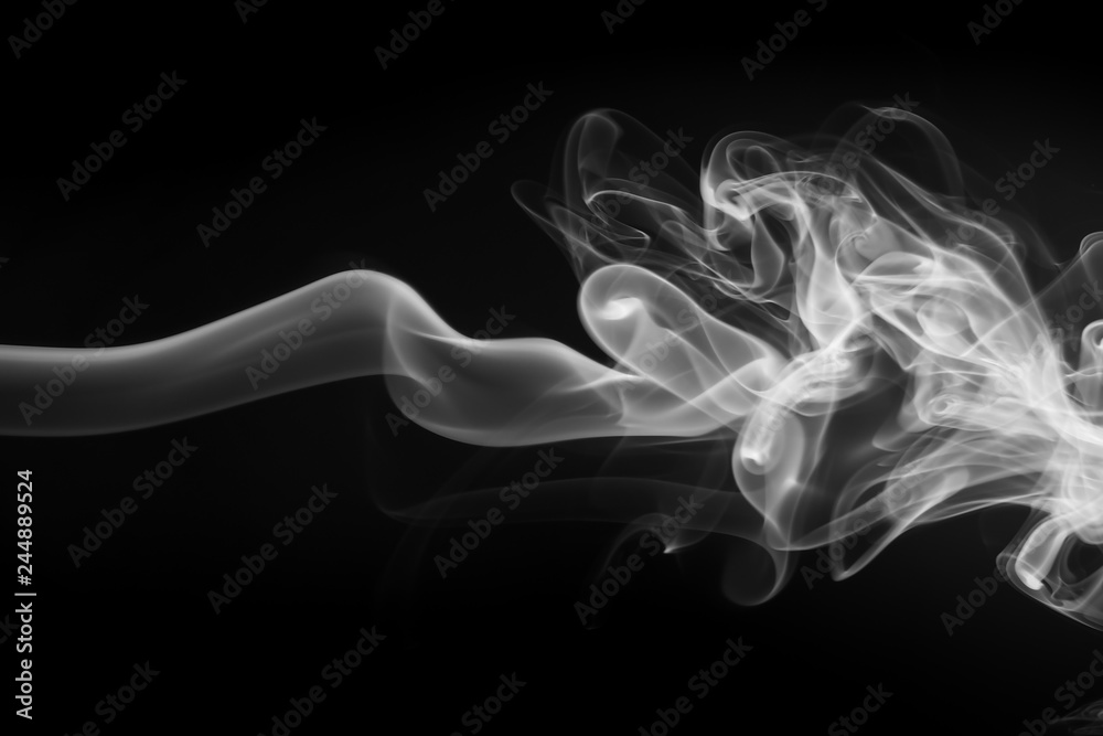 White smoke abstract on black background, fire design White smoke abstract on black background, fire design