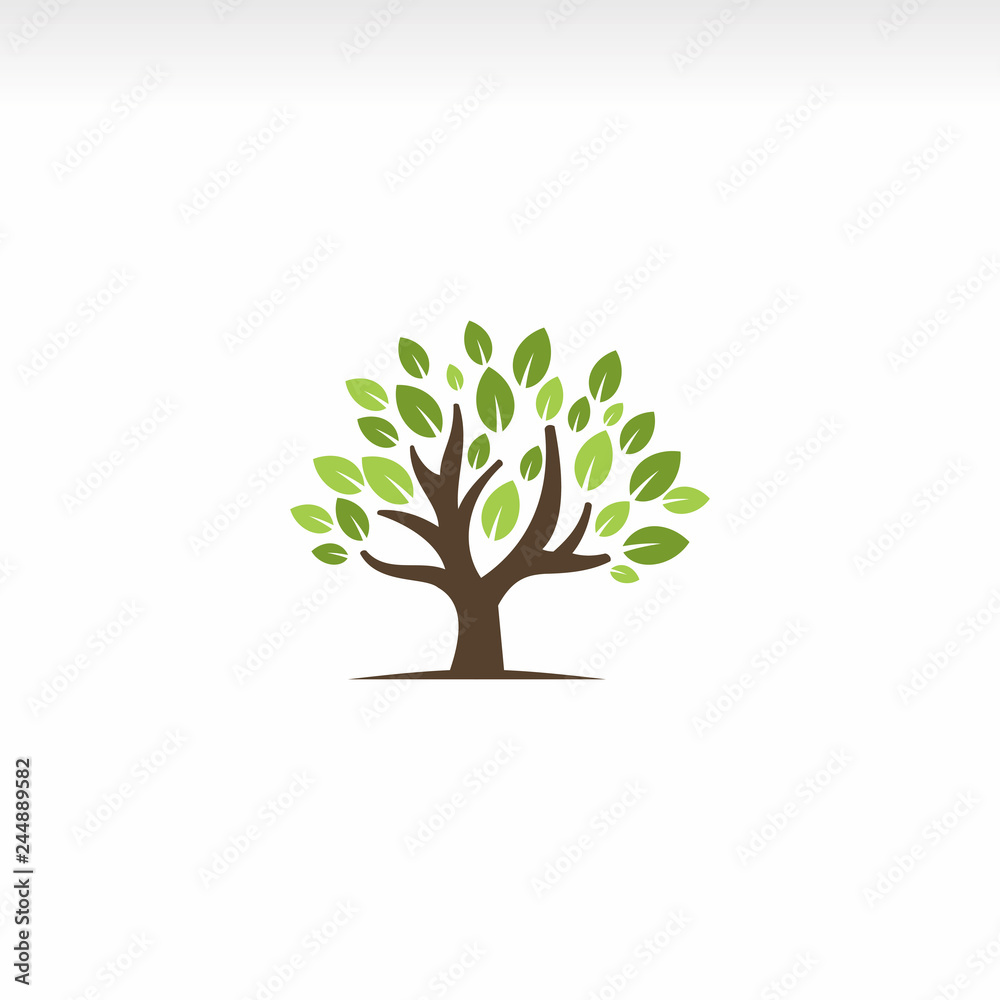 Logo vector element of ecological nature of green tree leaves Logo vector element of ecological nature of green tree leaves
