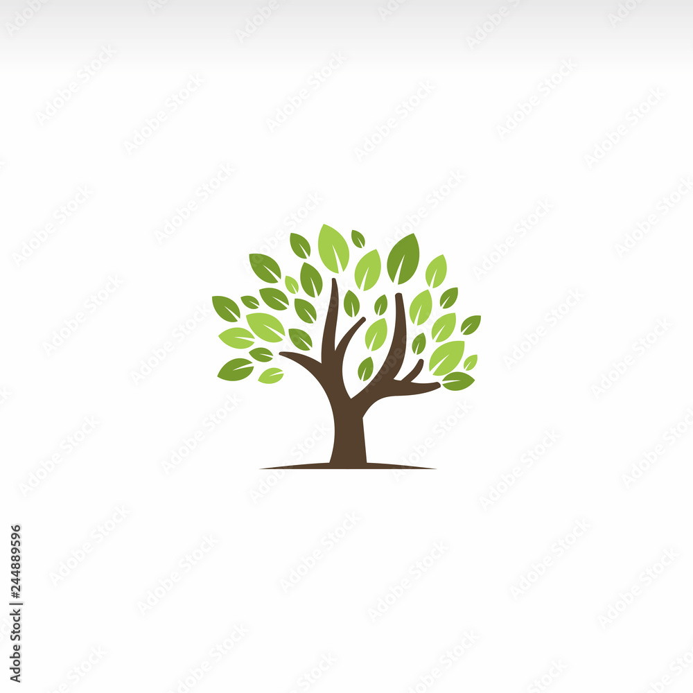 Logo vector element of ecological nature of green tree leaves Logo vector element of ecological nature of green tree leaves