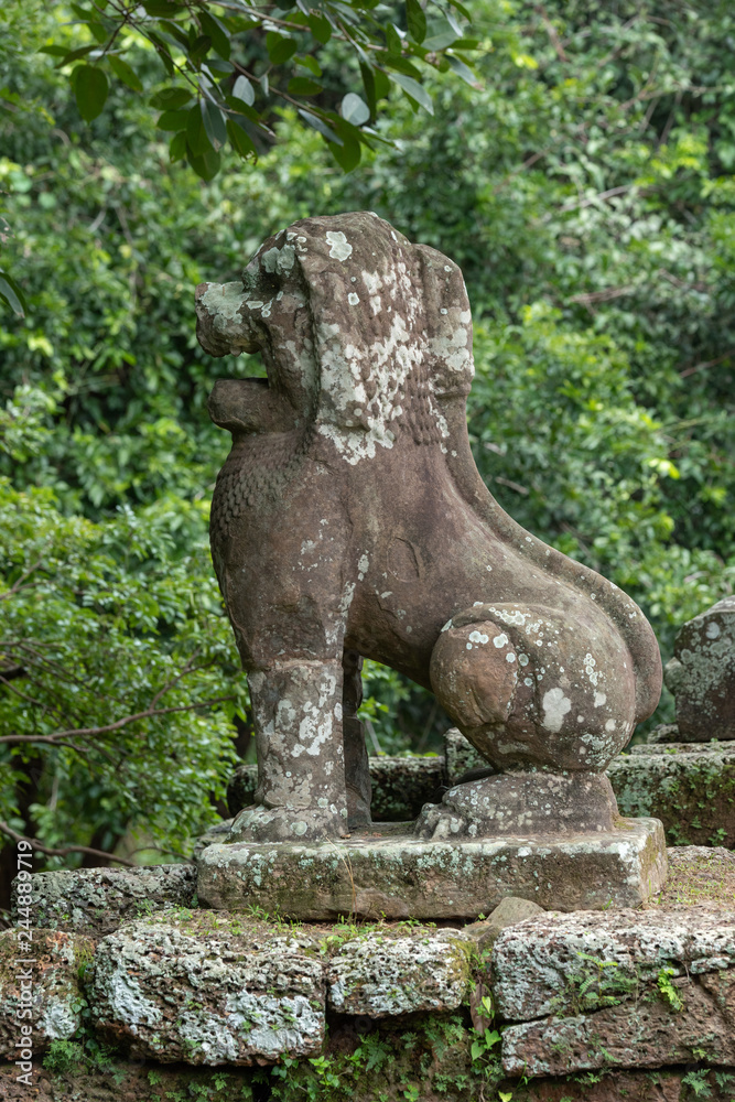 Stone lion guards entrance to East Mebon Stone lion guards entrance to East Mebon