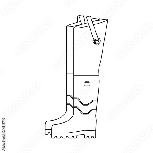 Vector illustration of fish and fishing symbol. Set of fish and equipment stock symbol for web.