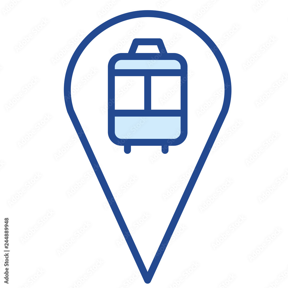 Bahnhoft, Station, Zugverbindung Vector Icon Illustration Bahnhoft, Station, Zugverbindung Vector Icon Illustration
