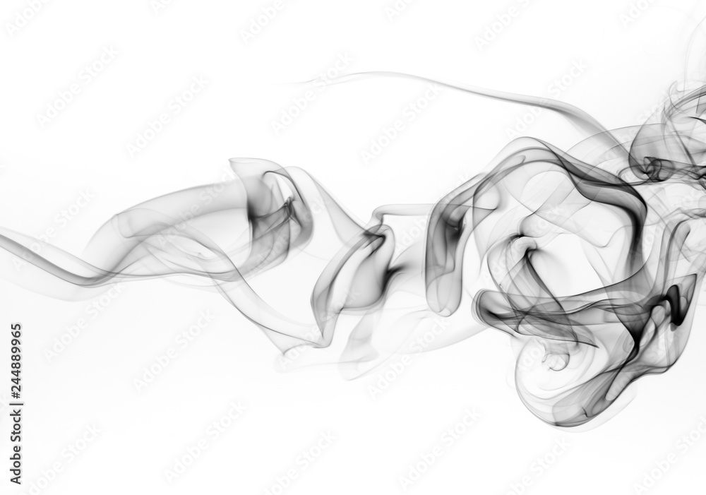 Naklejka premium Black smoke on white background. fire design