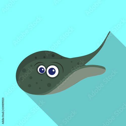 Vector illustration of sea and animal sign. Collection of sea and marine stock vector illustration.