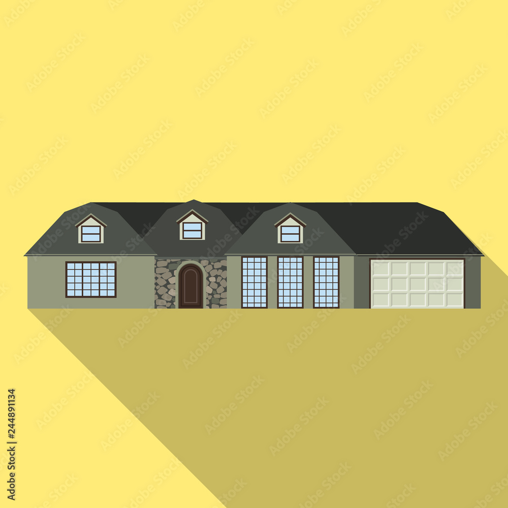 Vector illustration of building and front logo. Collection of building