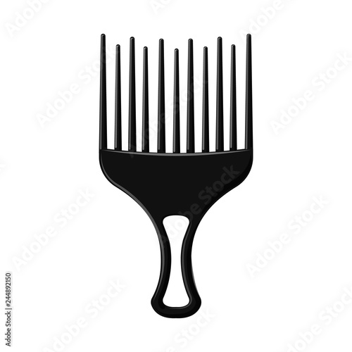 Vector illustration of brush and hair symbol. Set of brush and hairbrush stock symbol for web.