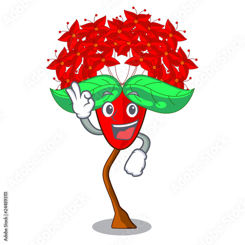 Okay ixora flowers in shape of mascot